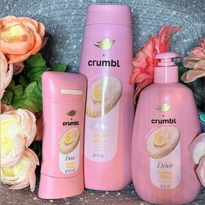 Dove x Crumbl  Lemon Glaze Bundle Body Wash, Hand Wash and Deodorant- NEW